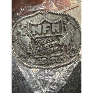 NEW VTG Hesston National Finals Rodeo NFR Belt Buckle - 25th Anniversary 1959-83
